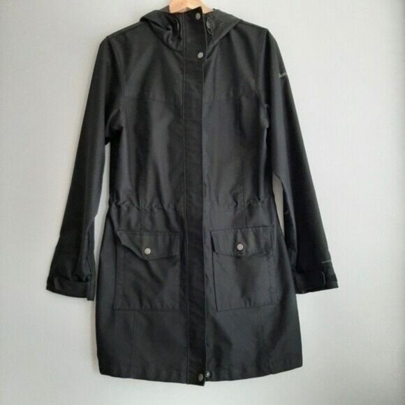 COLUMBIA Omni-Shield Jacket Coat w/ Hood Windbreaker Black Sz M - Picture 2 of 10